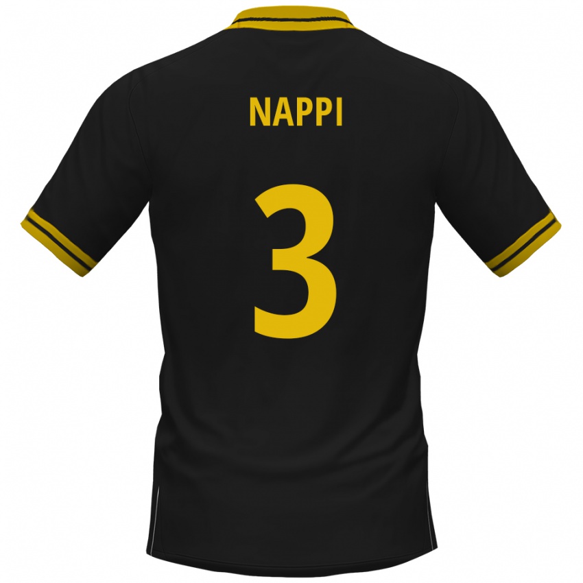 ילדים יוהאן דאומי נאפי #3 שחור צהוב הרחק ג'רזי 2025/26 חולצה קצרה