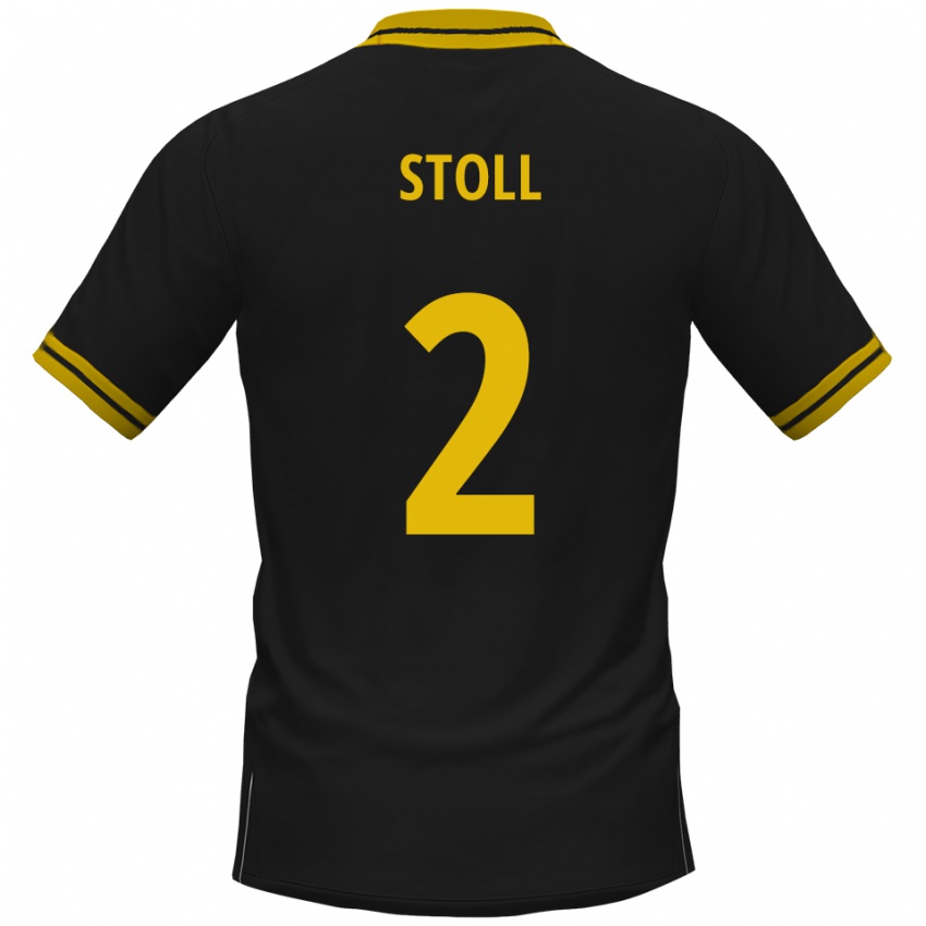 ילדים Patrick Stoll #2 שחור צהוב הרחק ג'רזי 2025/26 חולצה קצרה