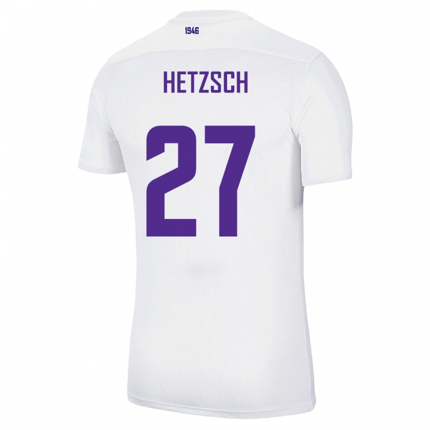 ילדים Finn Hetzsch #27 לבן ירוק הרחק ג'רזי 2025/26 חולצה קצרה