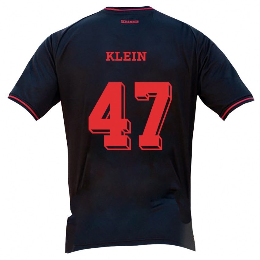 ילדים David Klein #47 שחור אדום לבן הרחק ג'רזי 2025/26 חולצה קצרה