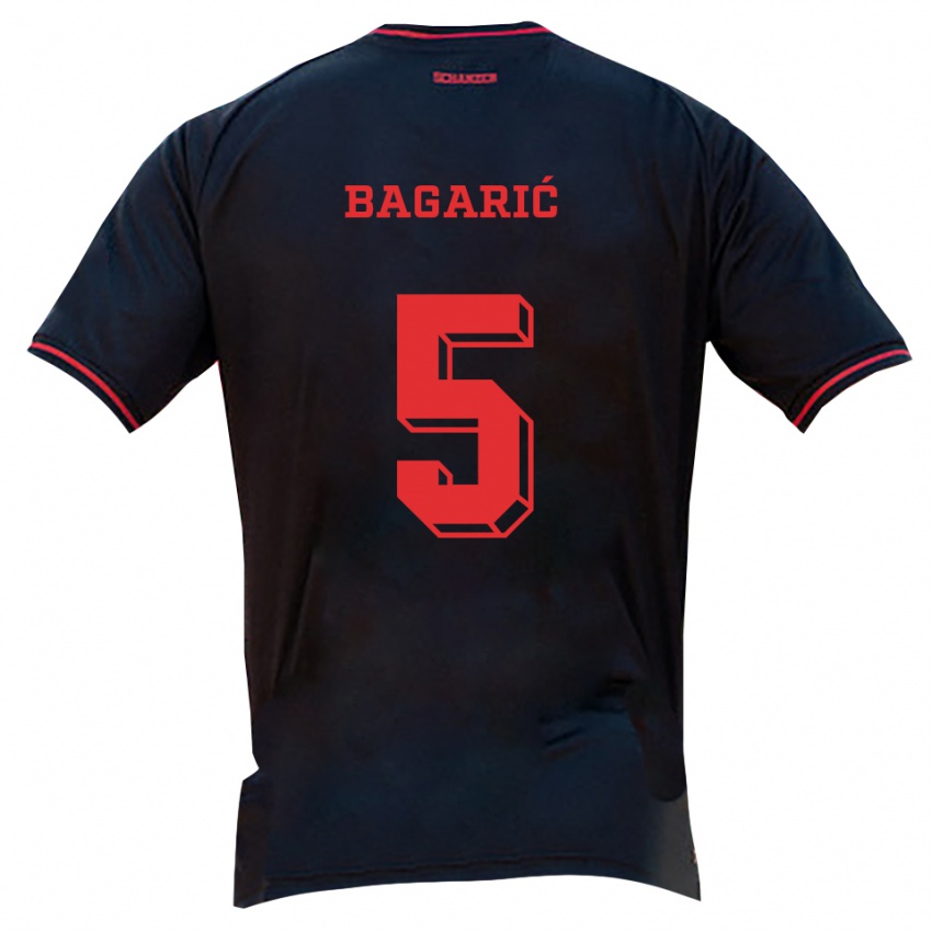 ילדים Tomislav Bagarić #5 שחור אדום לבן הרחק ג'רזי 2025/26 חולצה קצרה