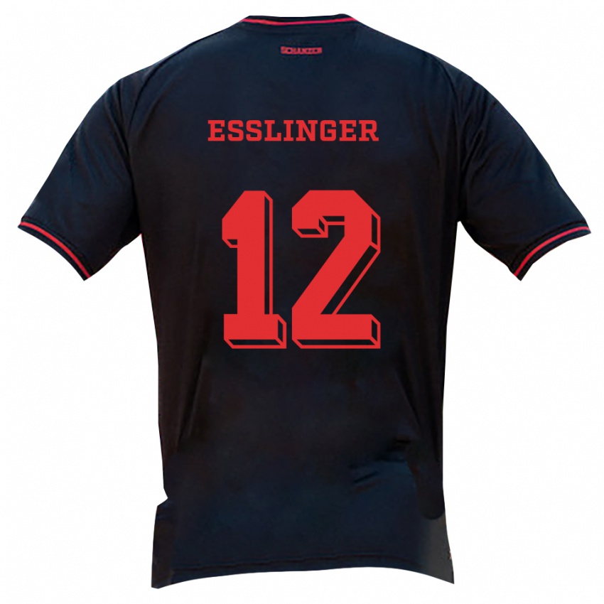 ילדים רפאל אסלינגר #12 שחור אדום לבן הרחק ג'רזי 2025/26 חולצה קצרה