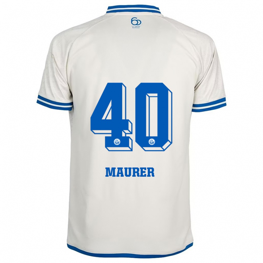 ילדים Erik Maurer #40 לבן כחול הרחק ג'רזי 2025/26 חולצה קצרה