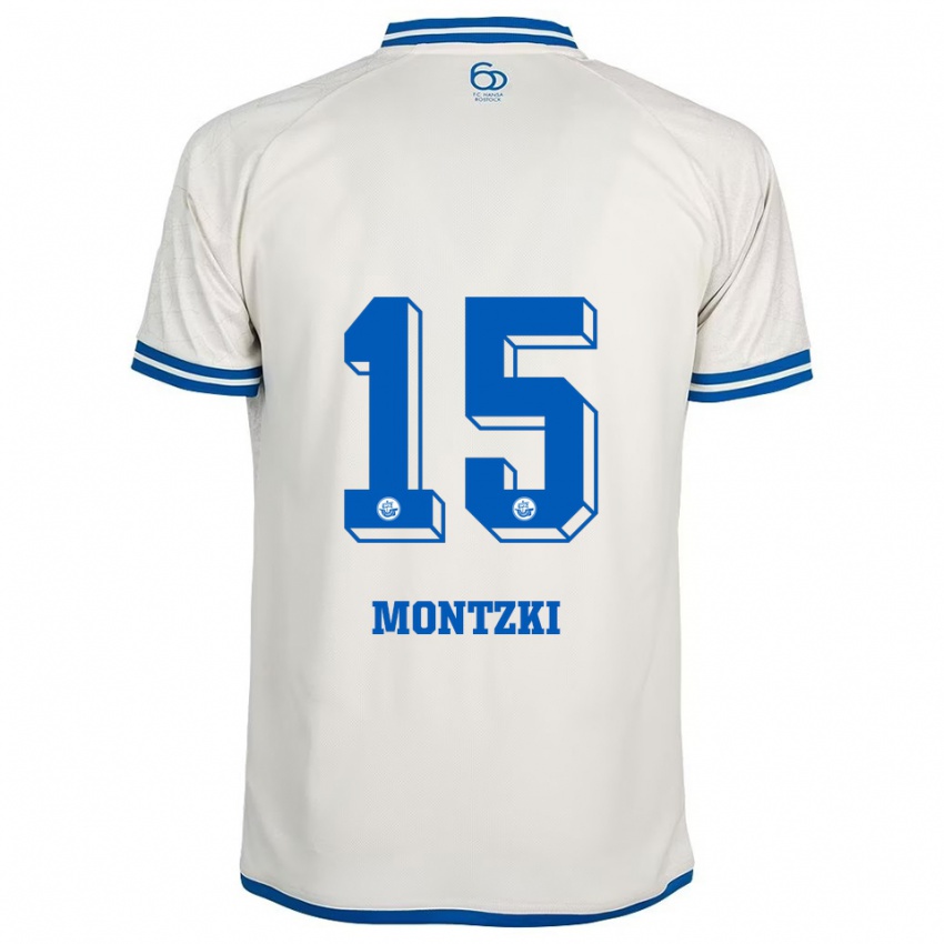 ילדים Lara Montzki #15 לבן כחול הרחק ג'רזי 2025/26 חולצה קצרה