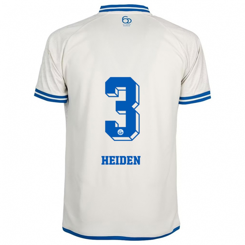 ילדים Maximilian Heiden #3 לבן כחול הרחק ג'רזי 2025/26 חולצה קצרה