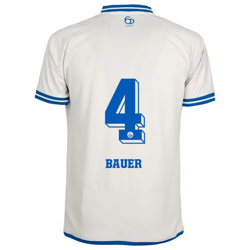 ילדים Richard Bauer #4 לבן כחול הרחק ג'רזי 2025/26 חולצה קצרה