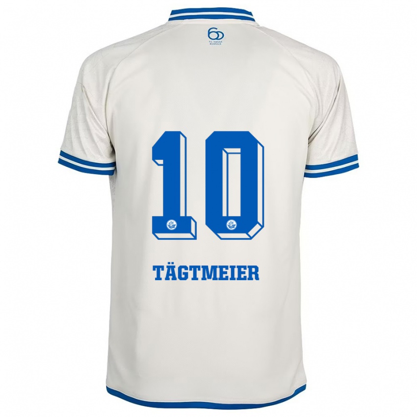 ילדים Sarah Tägtmeier #10 לבן כחול הרחק ג'רזי 2025/26 חולצה קצרה