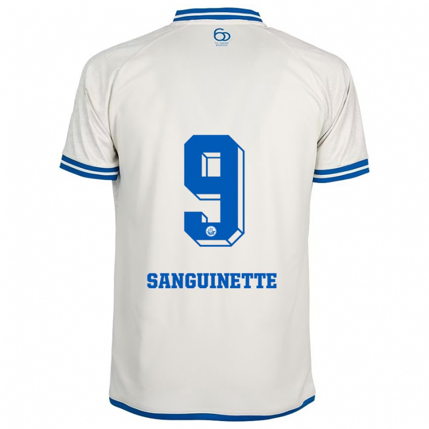 ילדים פייר מאוריס סאנגינט #9 לבן כחול הרחק ג'רזי 2025/26 חולצה קצרה