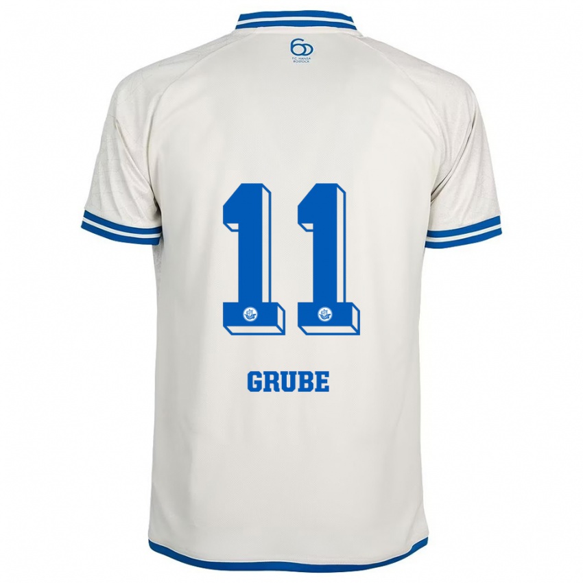 ילדים Pepe Grube #11 לבן כחול הרחק ג'רזי 2025/26 חולצה קצרה