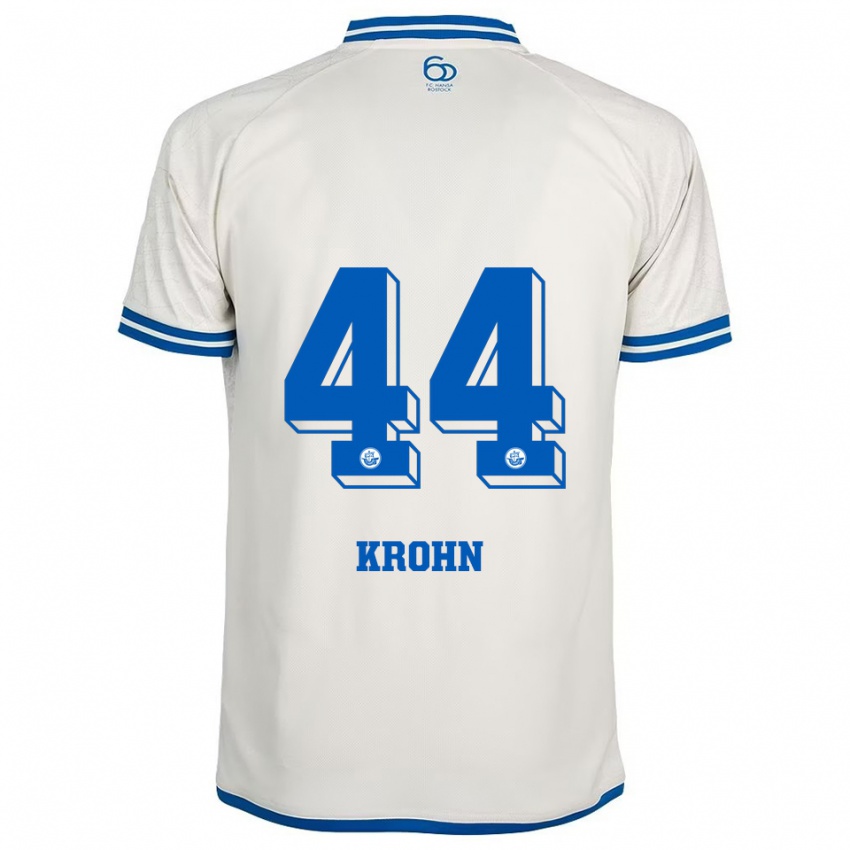 ילדים Tim Krohn #44 לבן כחול הרחק ג'רזי 2025/26 חולצה קצרה