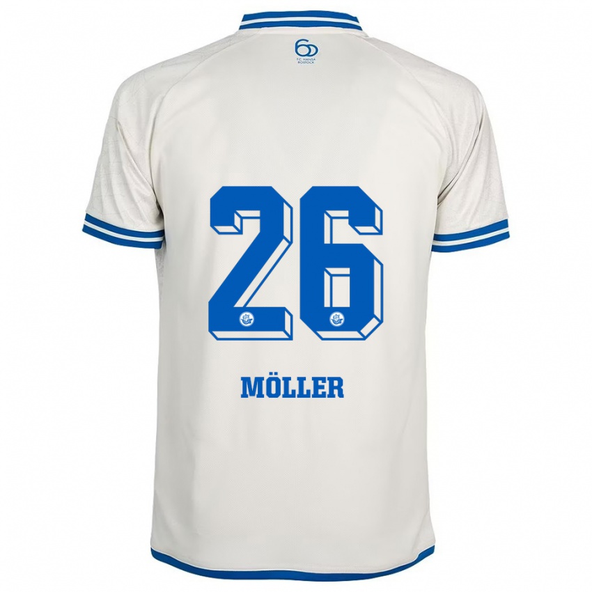 ילדים אנדראס מולר #26 לבן כחול הרחק ג'רזי 2025/26 חולצה קצרה