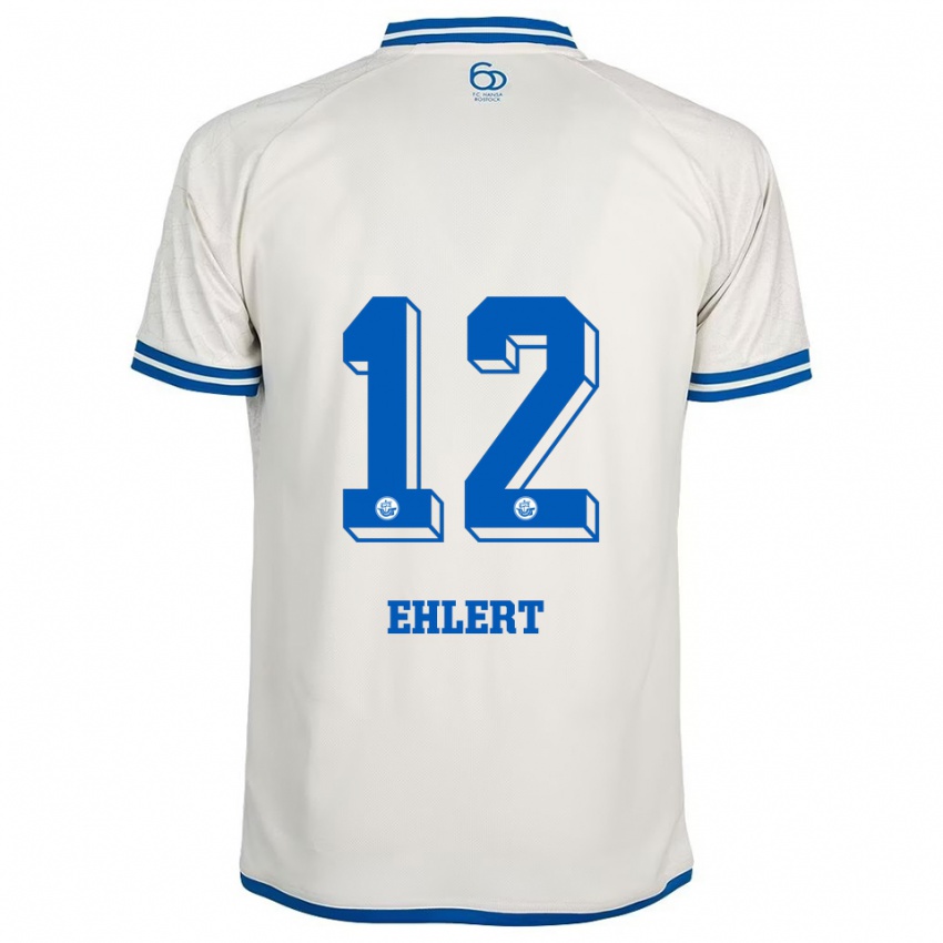 ילדים יונס אהלרט #12 לבן כחול הרחק ג'רזי 2025/26 חולצה קצרה