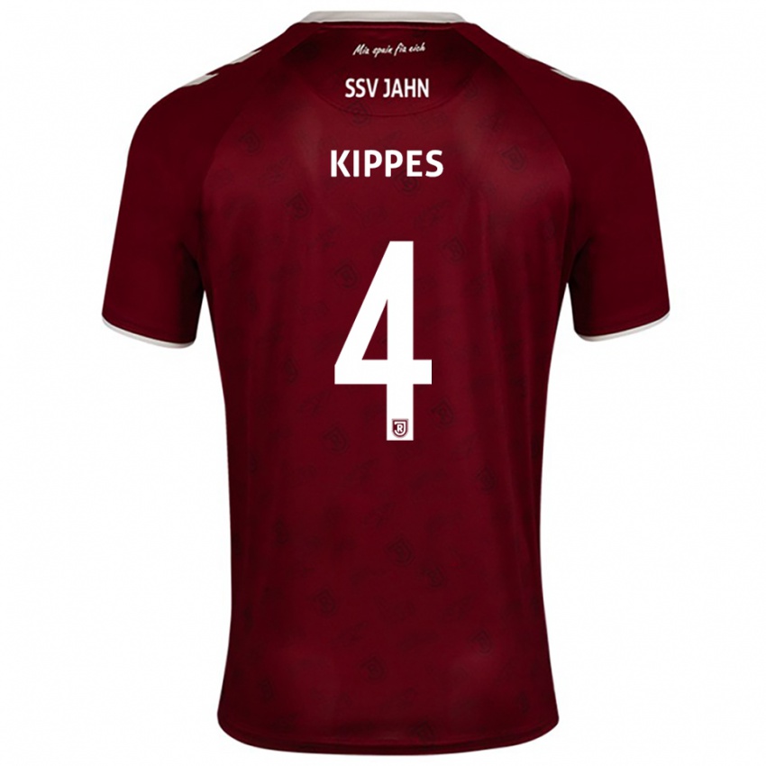 ילדים בן קיפס #4 בורדו לבן הרחק ג'רזי 2025/26 חולצה קצרה