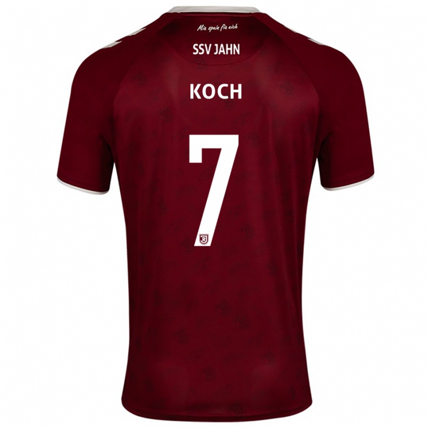 ילדים Christian Koch #7 בורדו לבן הרחק ג'רזי 2025/26 חולצה קצרה