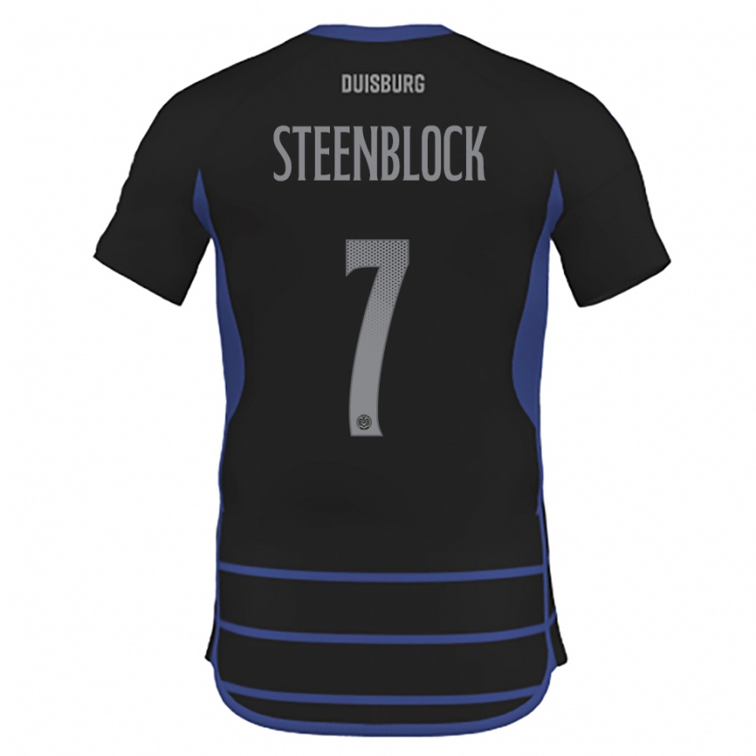 ילדים Jannis Steenblock #7 שחור כחול הרחק ג'רזי 2025/26 חולצה קצרה