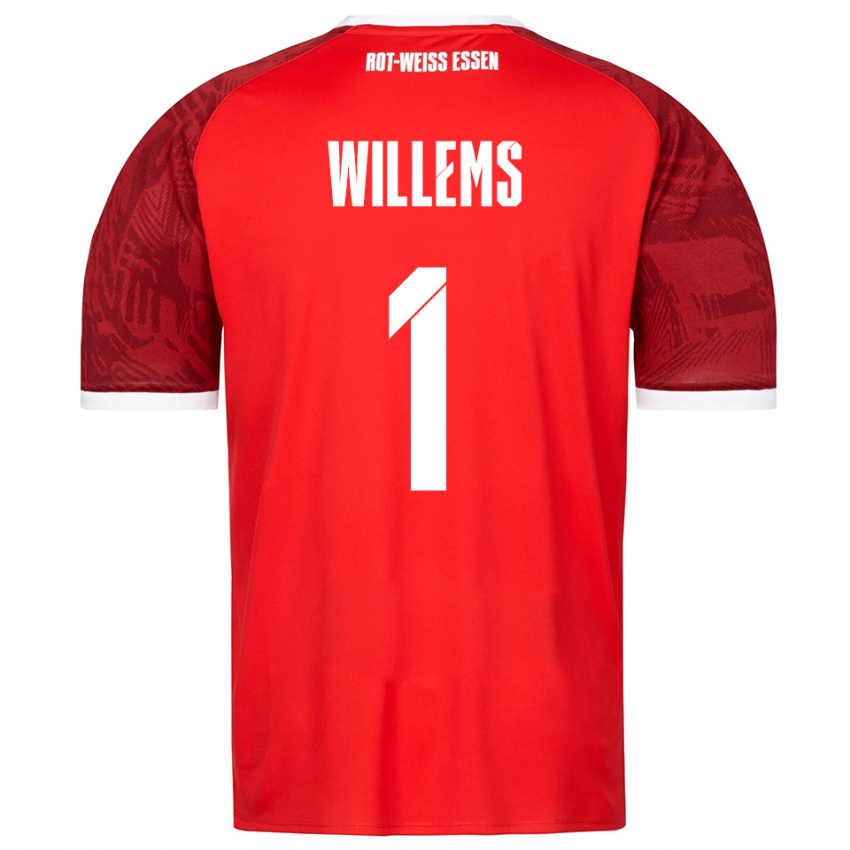 ילדים Leon Willems #1 אדום בורדו לבן הרחק ג'רזי 2025/26 חולצה קצרה