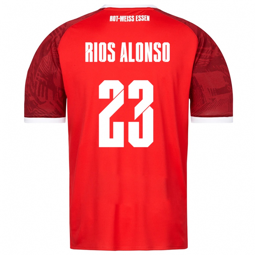 ילדים חוסה-אנריק ריוס אלונסו #23 אדום בורדו לבן הרחק ג'רזי 2025/26 חולצה קצרה
