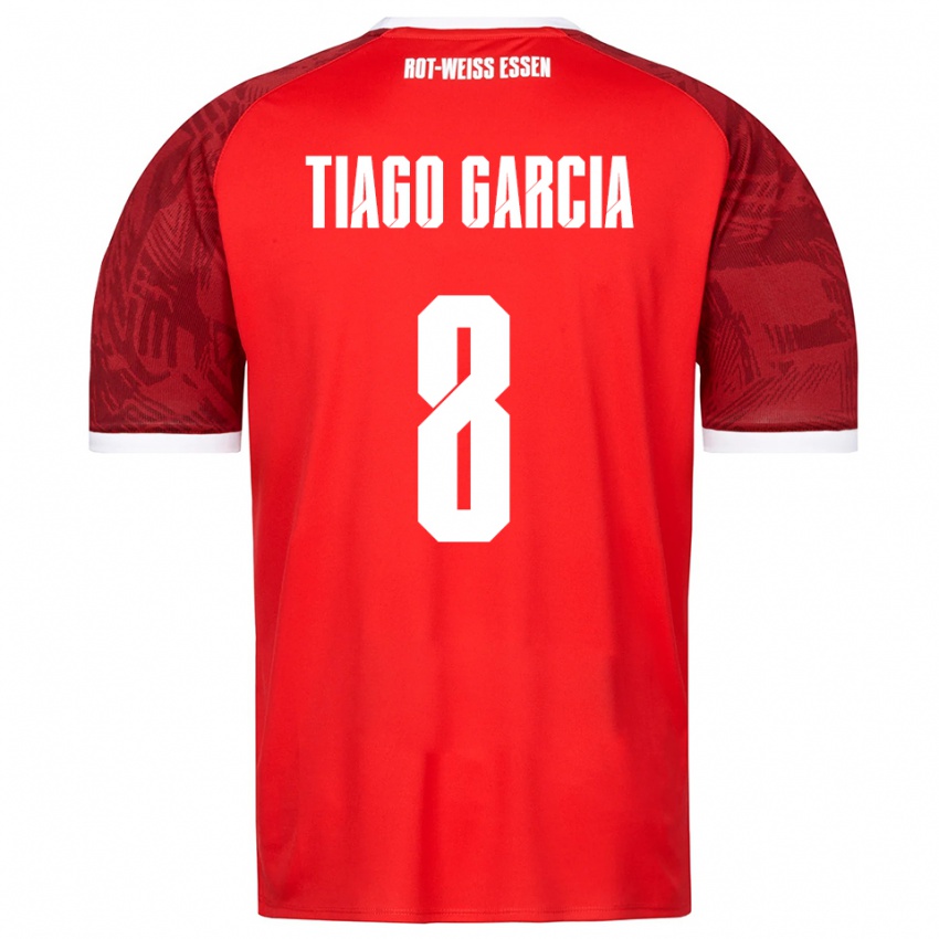 ילדים Tiago Garcia Rodriguez #8 אדום בורדו לבן הרחק ג'רזי 2025/26 חולצה קצרה