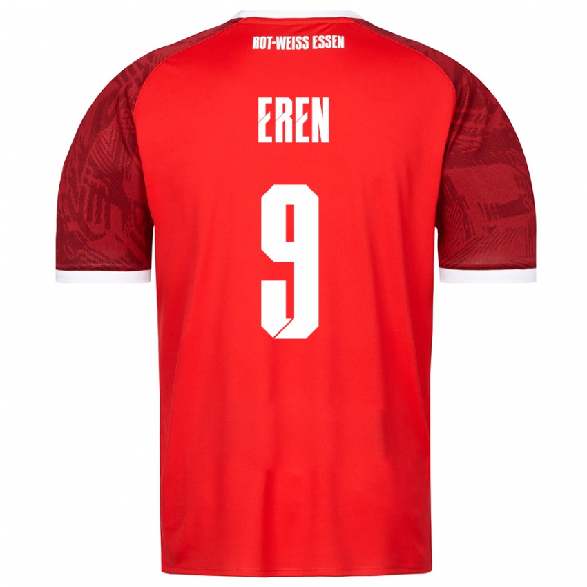 ילדים Baran Eren #9 אדום בורדו לבן הרחק ג'רזי 2025/26 חולצה קצרה