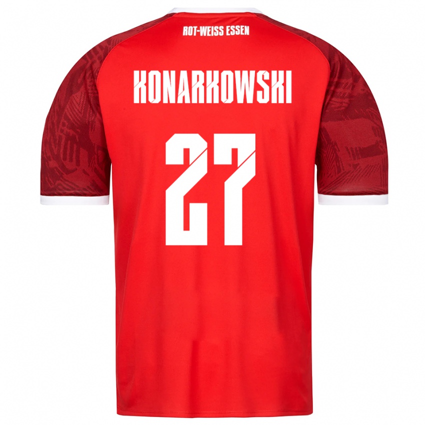 ילדים Mirco Konarkowski #27 אדום בורדו לבן הרחק ג'רזי 2025/26 חולצה קצרה