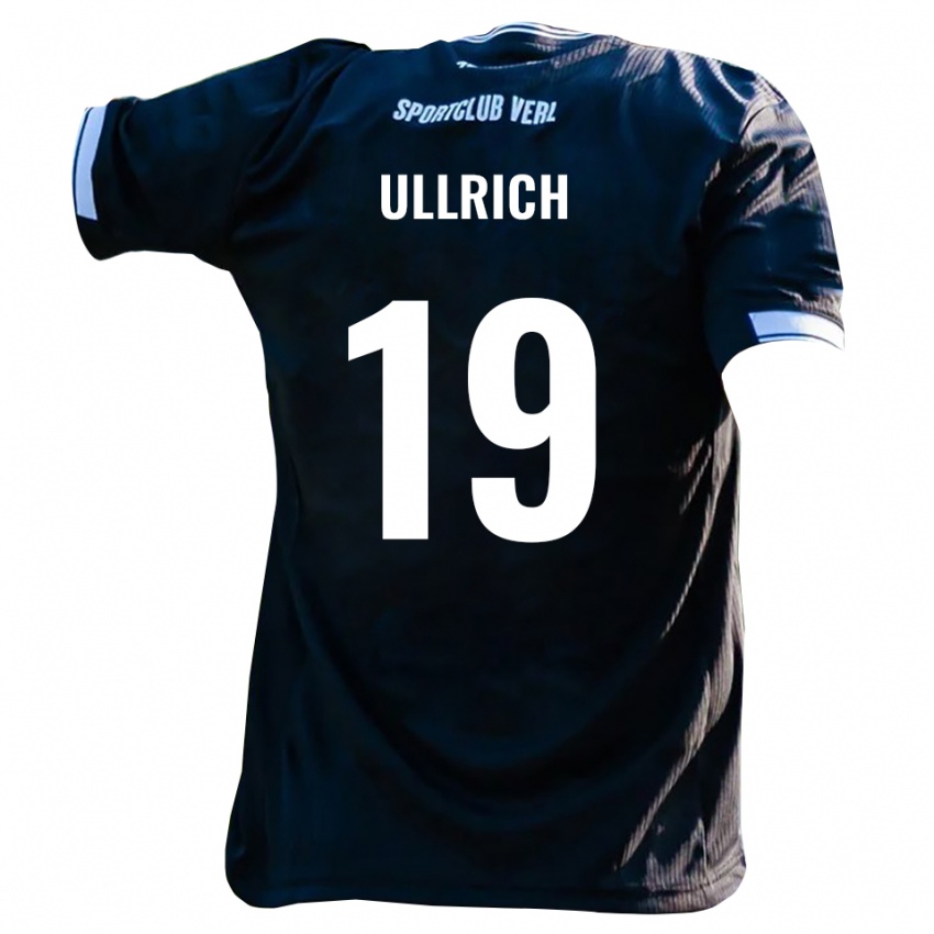 ילדים Nikita Ullrich #19 שחור לבן הרחק ג'רזי 2025/26 חולצה קצרה