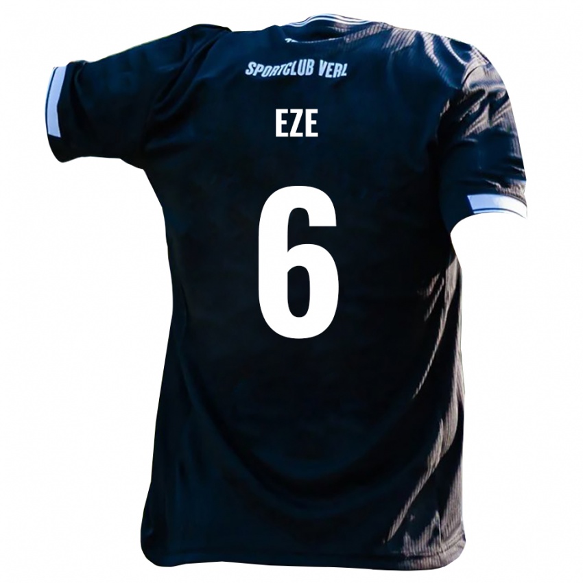 ילדים Joshua Eze #6 שחור לבן הרחק ג'רזי 2025/26 חולצה קצרה