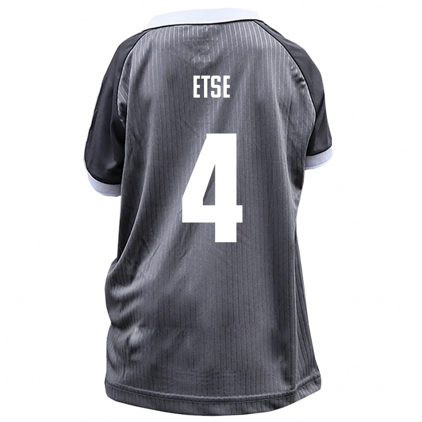 ילדים Julian Etse #4 אפור לבן הרחק ג'רזי 2025/26 חולצה קצרה