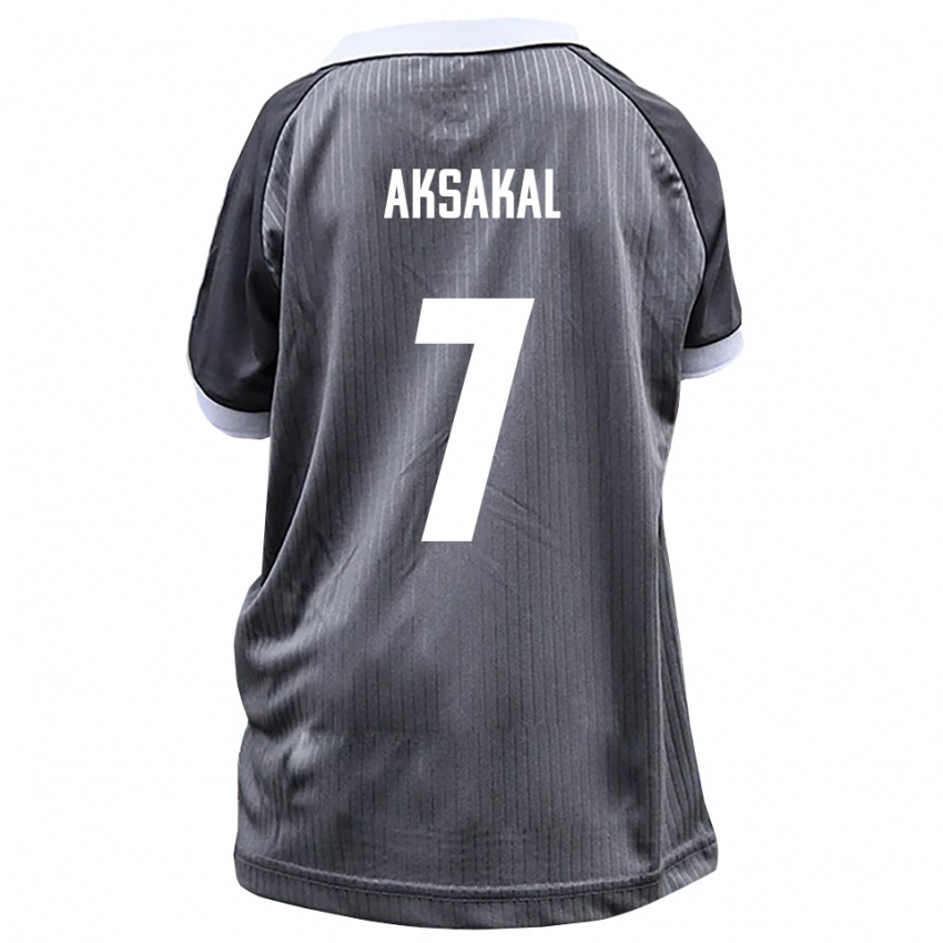 ילדים Ensar Aksakal #7 אפור לבן הרחק ג'רזי 2025/26 חולצה קצרה