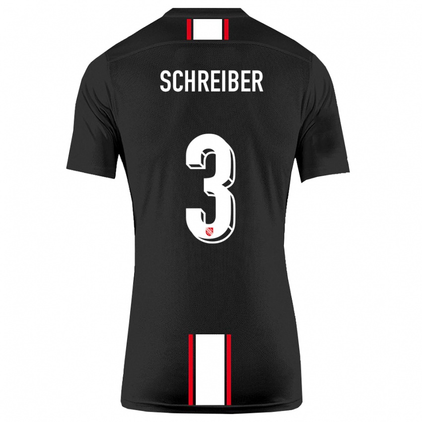 ילדים דוד שרייבר #3 שחור לבן הרחק ג'רזי 2025/26 חולצה קצרה