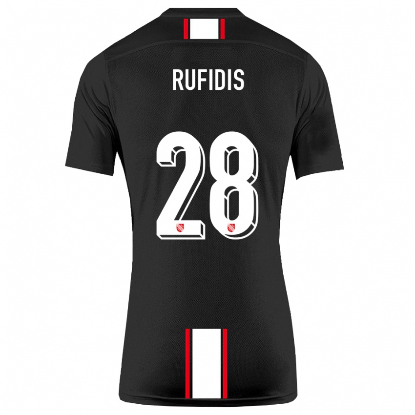 ילדים Julian Rufidis #28 שחור לבן הרחק ג'רזי 2025/26 חולצה קצרה