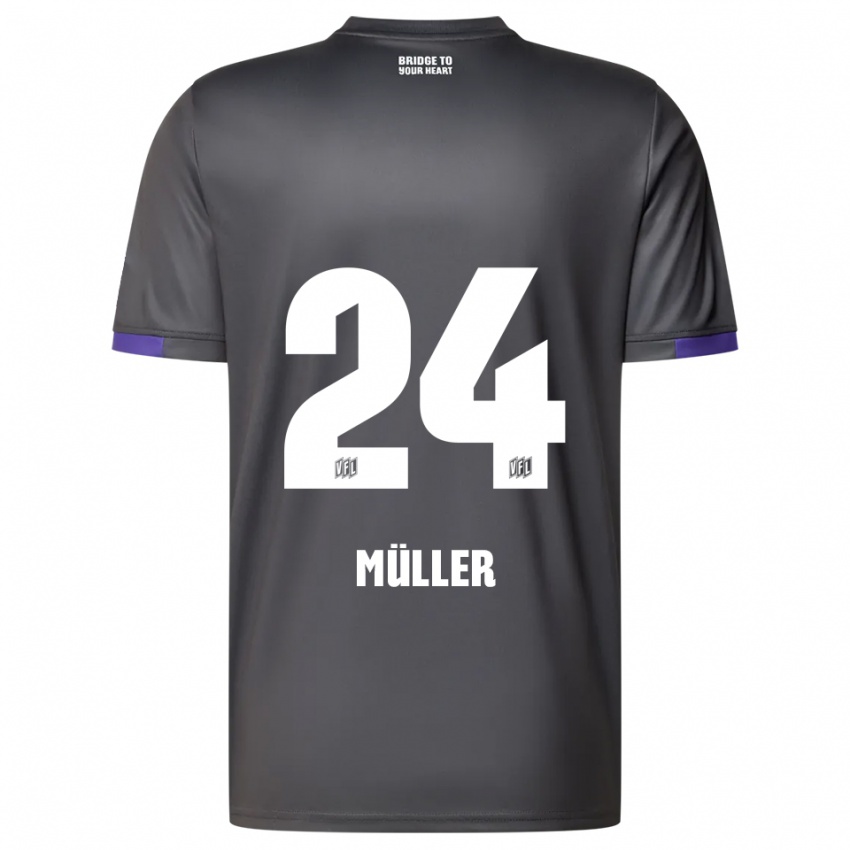 ילדים יאניק מילר #24 אפור סגול הרחק ג'רזי 2025/26 חולצה קצרה