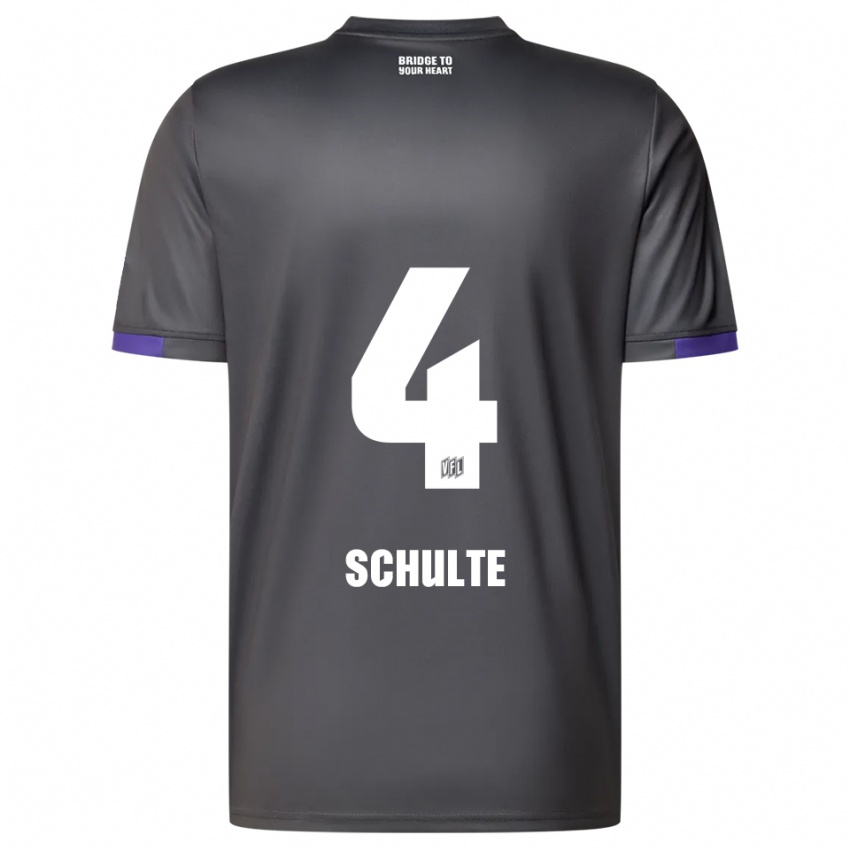 ילדים Henry Schulte #4 אפור סגול הרחק ג'רזי 2025/26 חולצה קצרה