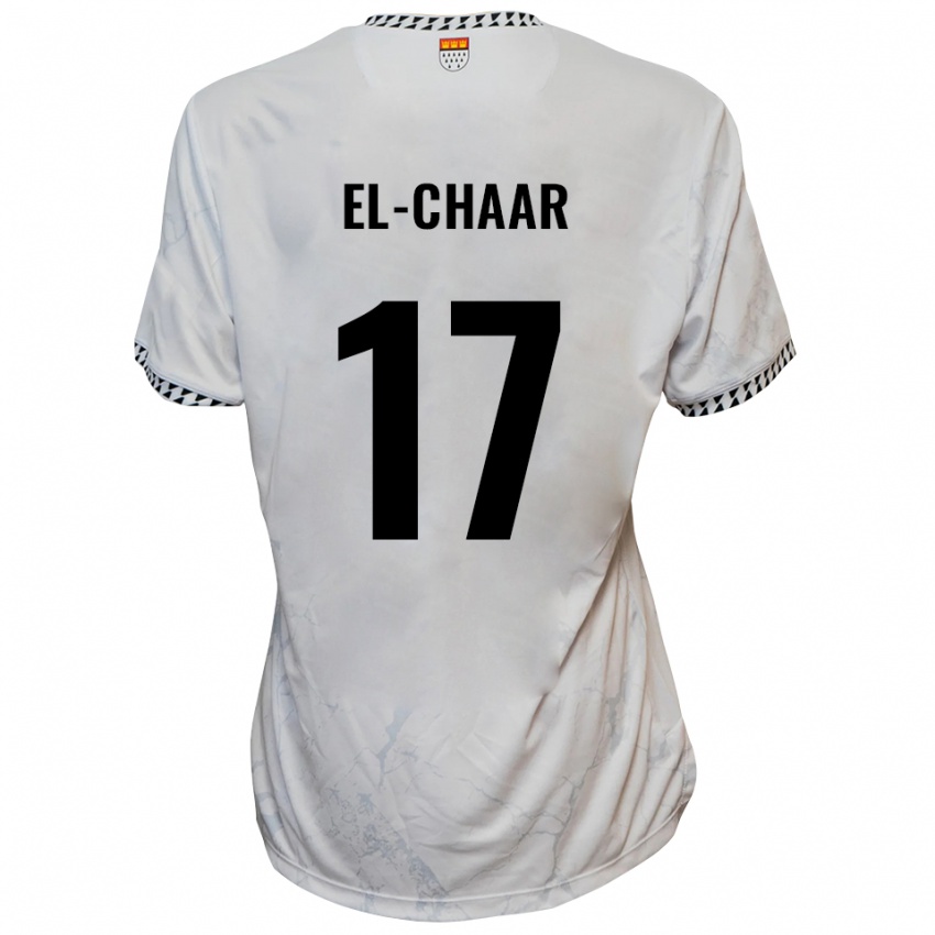 ילדים Aboubaker El-Chaar #17 לבן שחור הרחק ג'רזי 2025/26 חולצה קצרה