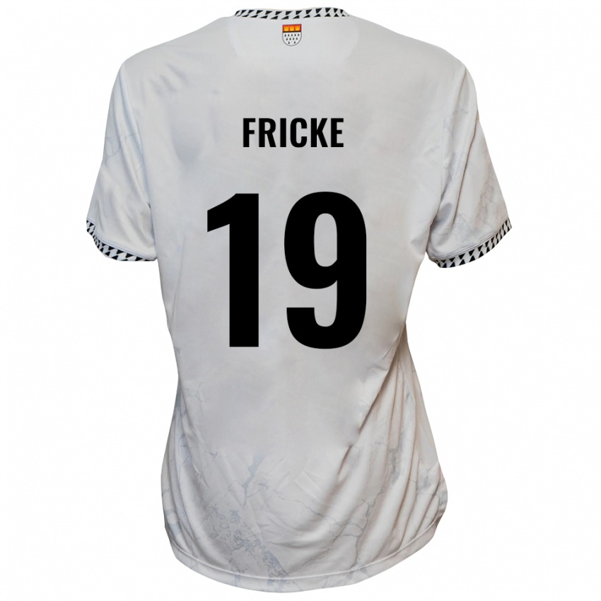 ילדים Fabian Fricke #19 לבן שחור הרחק ג'רזי 2025/26 חולצה קצרה