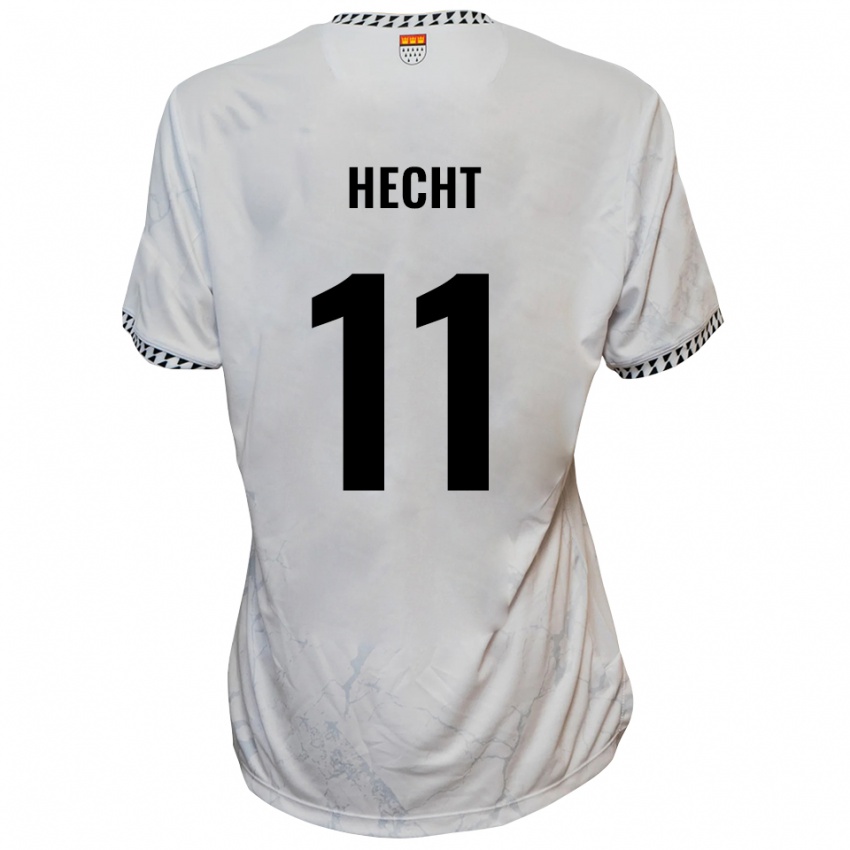 ילדים Leon Hecht #11 לבן שחור הרחק ג'רזי 2025/26 חולצה קצרה