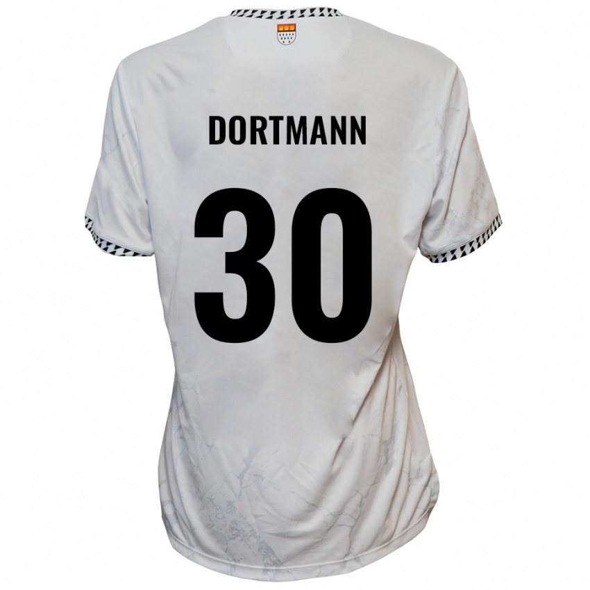 ילדים ניקלס דורטמן #30 לבן שחור הרחק ג'רזי 2025/26 חולצה קצרה