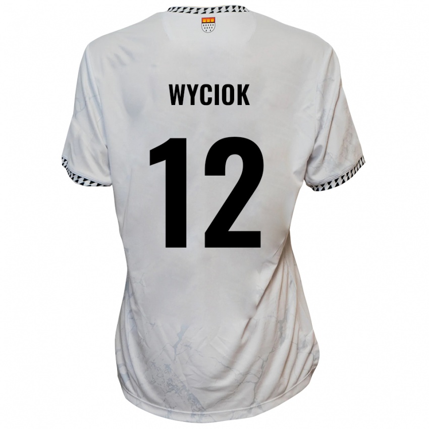 ילדים David Wyciok #12 לבן שחור הרחק ג'רזי 2025/26 חולצה קצרה