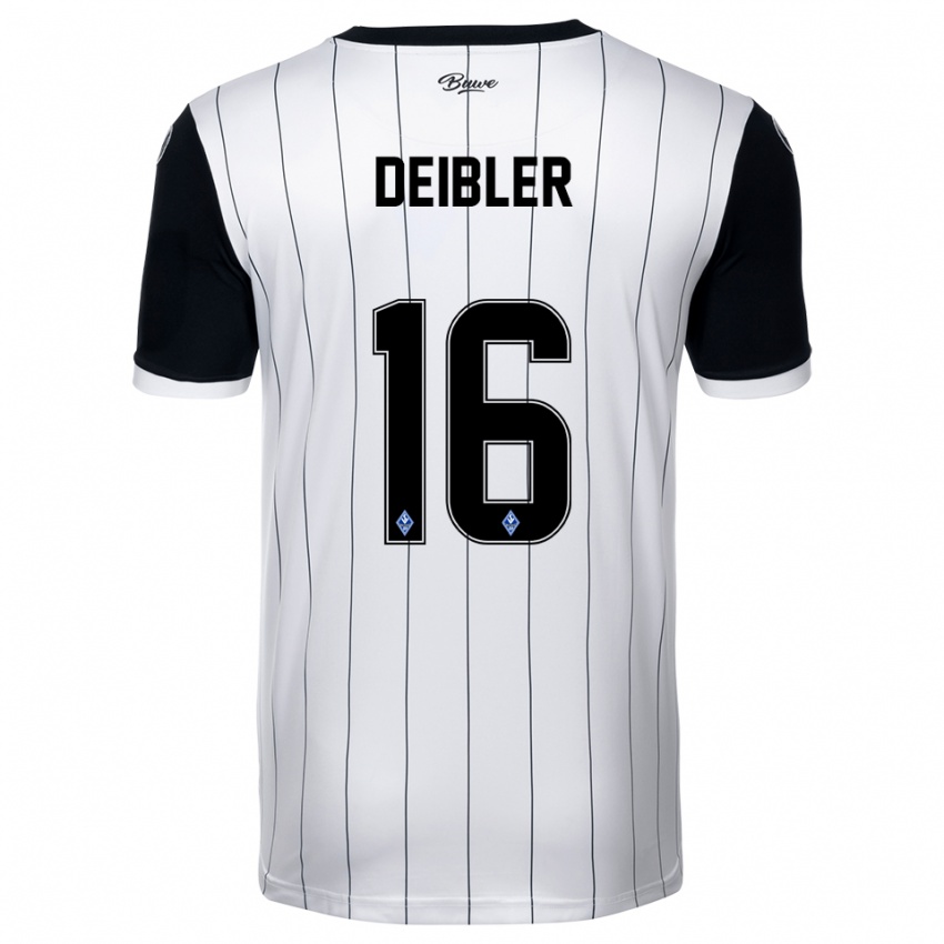 ילדים Teo Deibler #16 לבן שחור הרחק ג'רזי 2025/26 חולצה קצרה