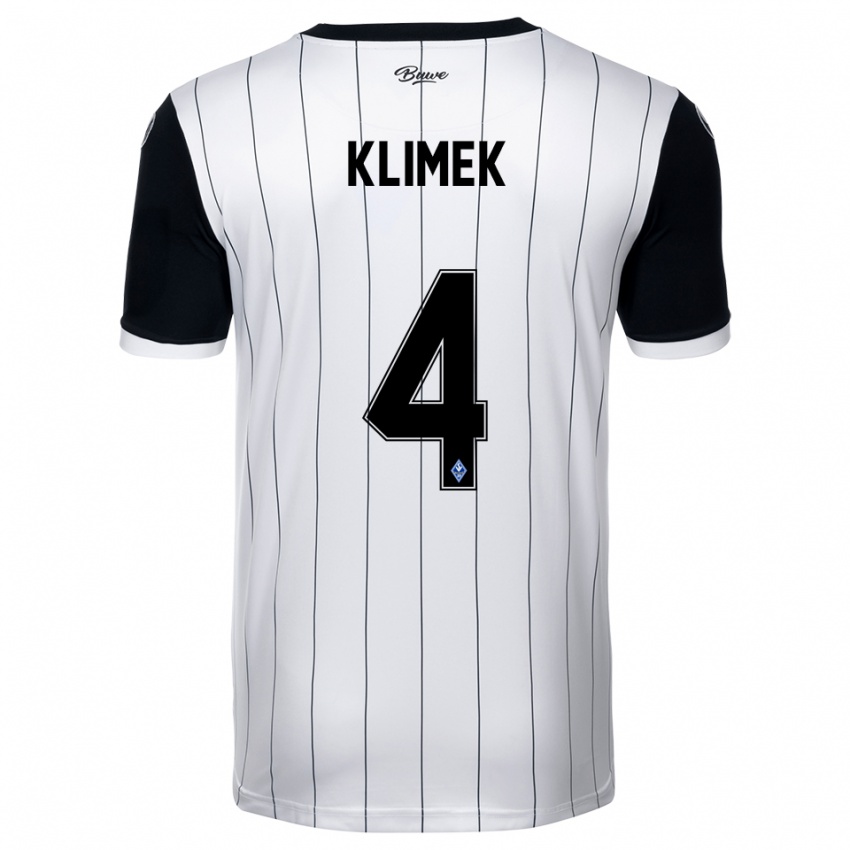 ילדים Tom Klimek #4 לבן שחור הרחק ג'רזי 2025/26 חולצה קצרה