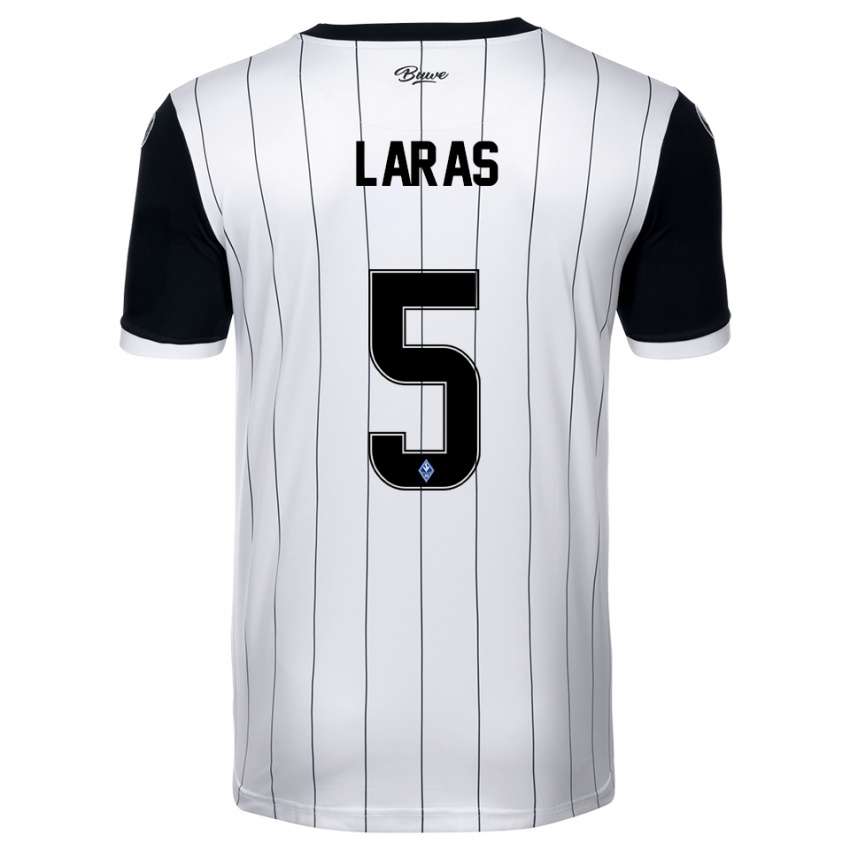 ילדים Noah Laras #5 לבן שחור הרחק ג'רזי 2025/26 חולצה קצרה