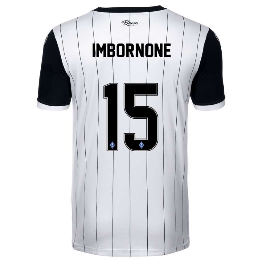 ילדים פאביו דומניקו אימבורנון #15 לבן שחור הרחק ג'רזי 2025/26 חולצה קצרה