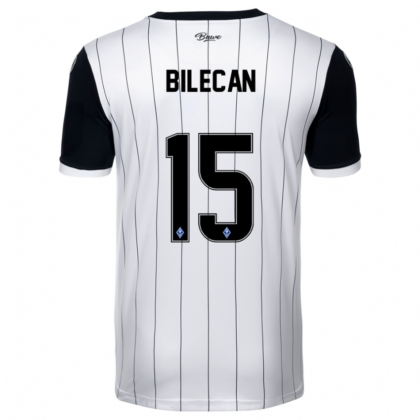 ילדים Engin Bilecan #15 לבן שחור הרחק ג'רזי 2025/26 חולצה קצרה