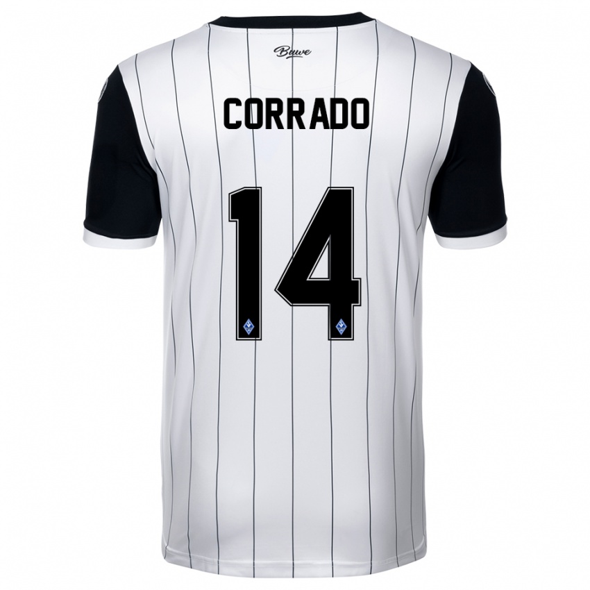 ילדים Tiziano Corrado #14 לבן שחור הרחק ג'רזי 2025/26 חולצה קצרה