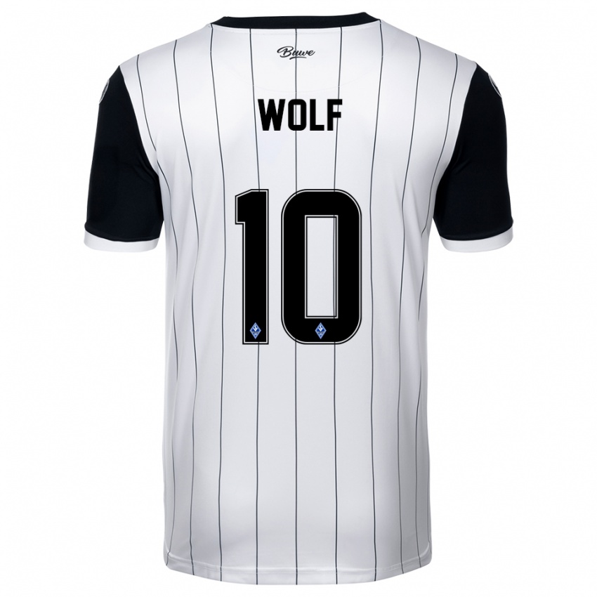 ילדים Elias Wolf #10 לבן שחור הרחק ג'רזי 2025/26 חולצה קצרה