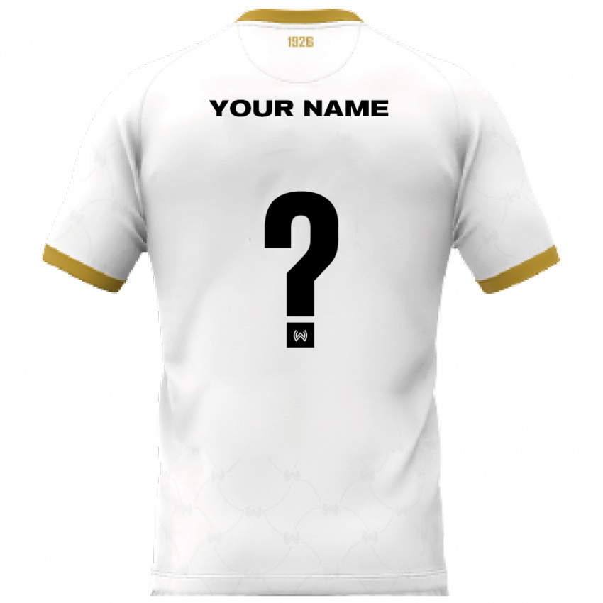 ילדים השם שלך #0 לבן זהב הרחק ג'רזי 2025/26 חולצה קצרה