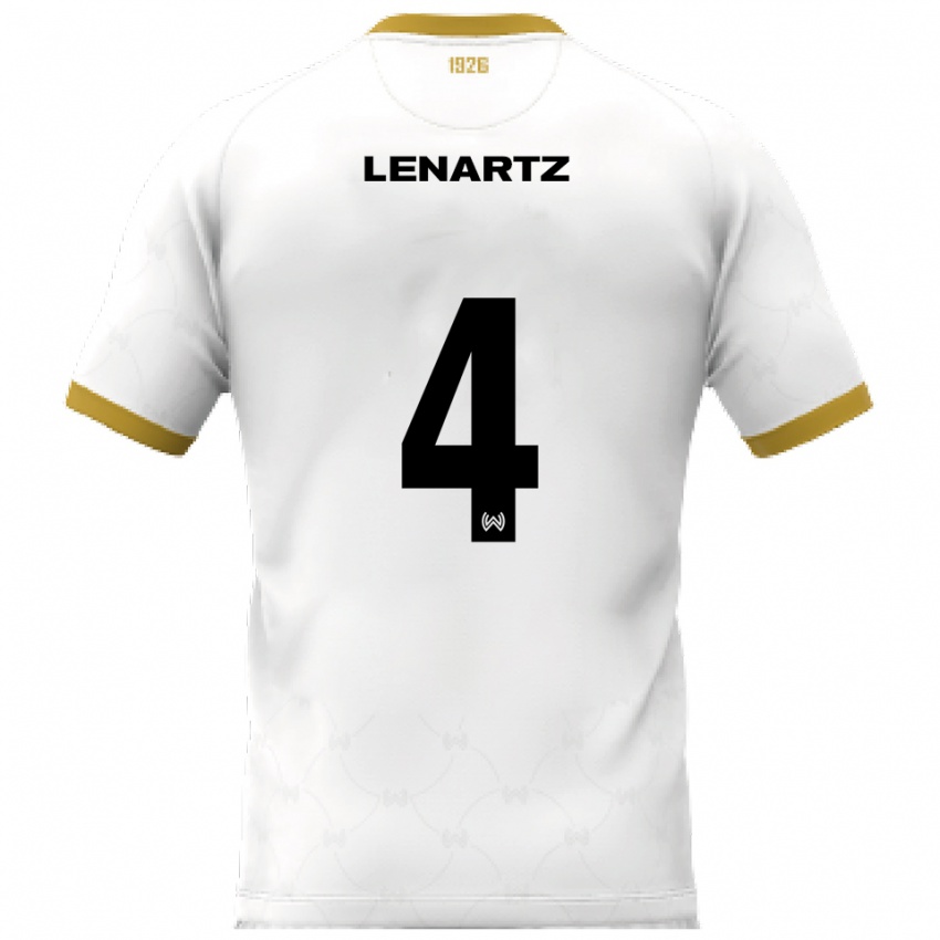 ילדים אוסקר לנרץ #4 לבן זהב הרחק ג'רזי 2025/26 חולצה קצרה