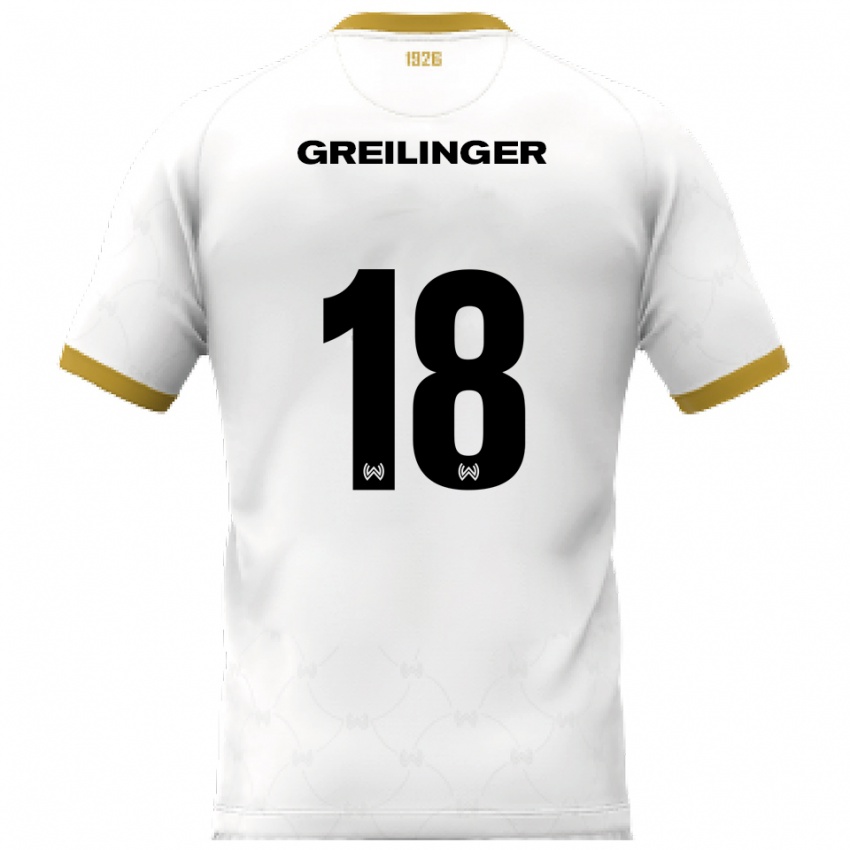 ילדים פביאן גריילינגר #18 לבן זהב הרחק ג'רזי 2025/26 חולצה קצרה