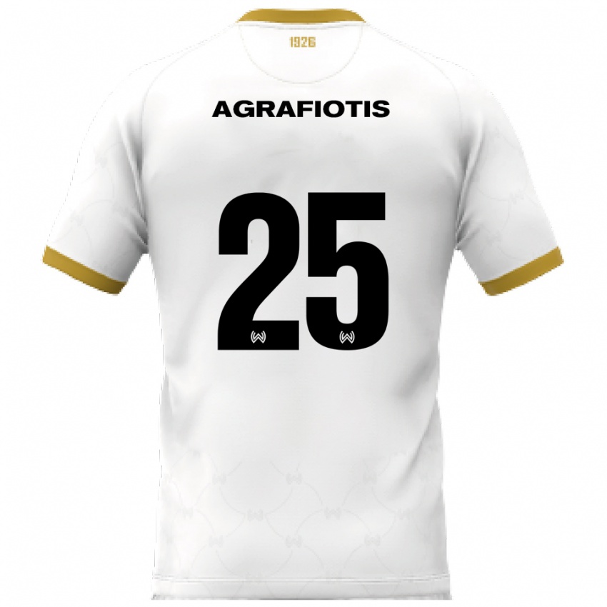 ילדים ניקולס אגרפיוטיס #25 לבן זהב הרחק ג'רזי 2025/26 חולצה קצרה