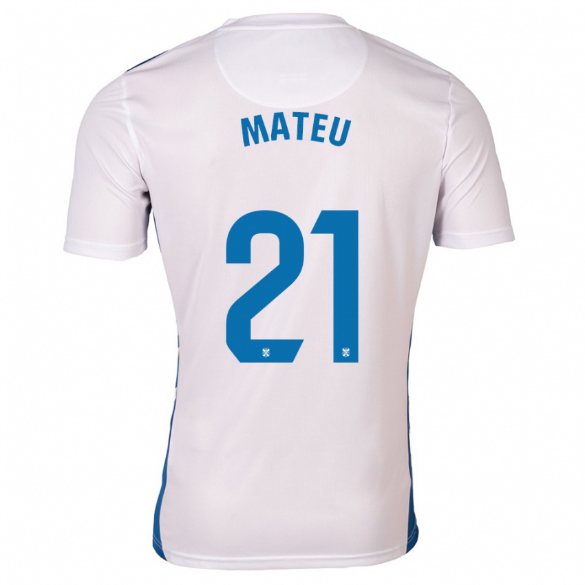גברים מארק מתאו #21 לבן כחול ג'רזי ביתית 2025/26 חולצה קצרה