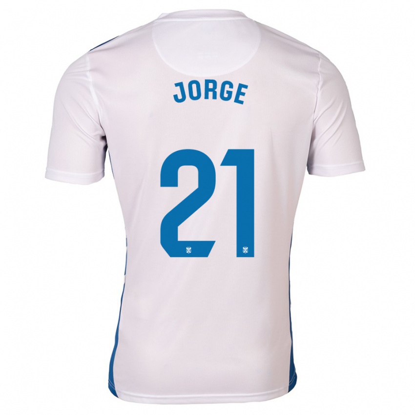 גברים ג׳רמי חורחה #21 לבן כחול ג'רזי ביתית 2025/26 חולצה קצרה
